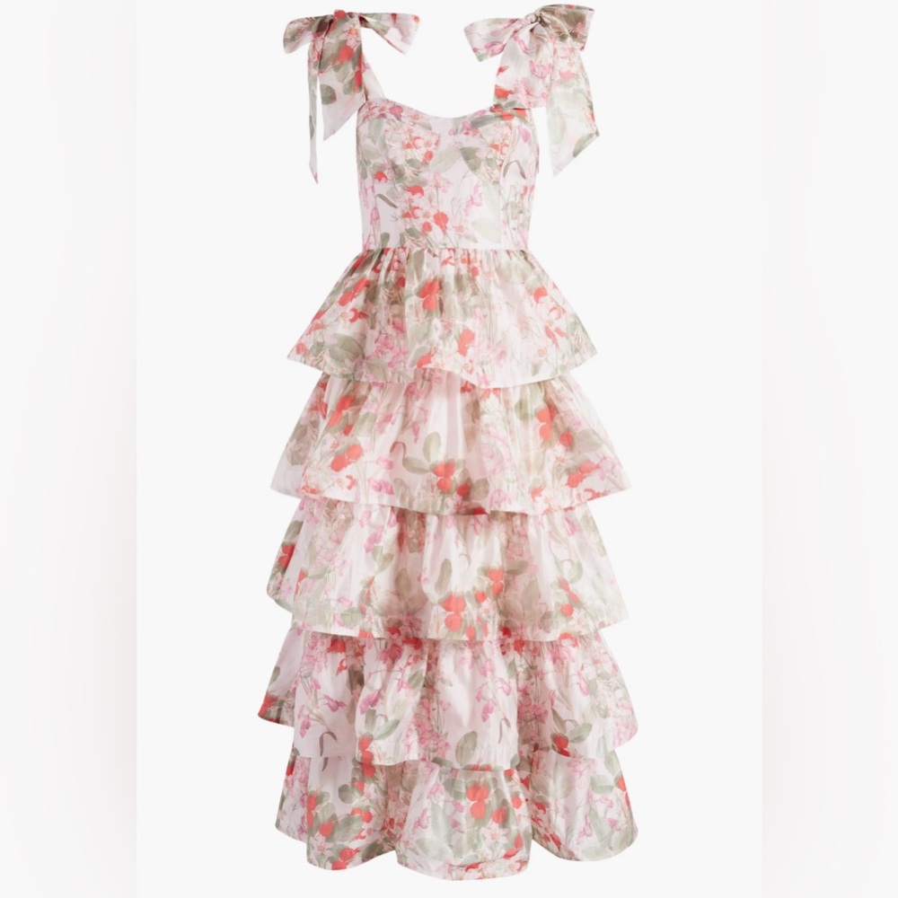Worn once! & Other Stories Tiered Dress with Tie Bow Straps